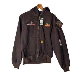 Carhartt VTG Jacket Men S Sandstone Active Brown J25 DKB Washed Duck Hood Dekalb